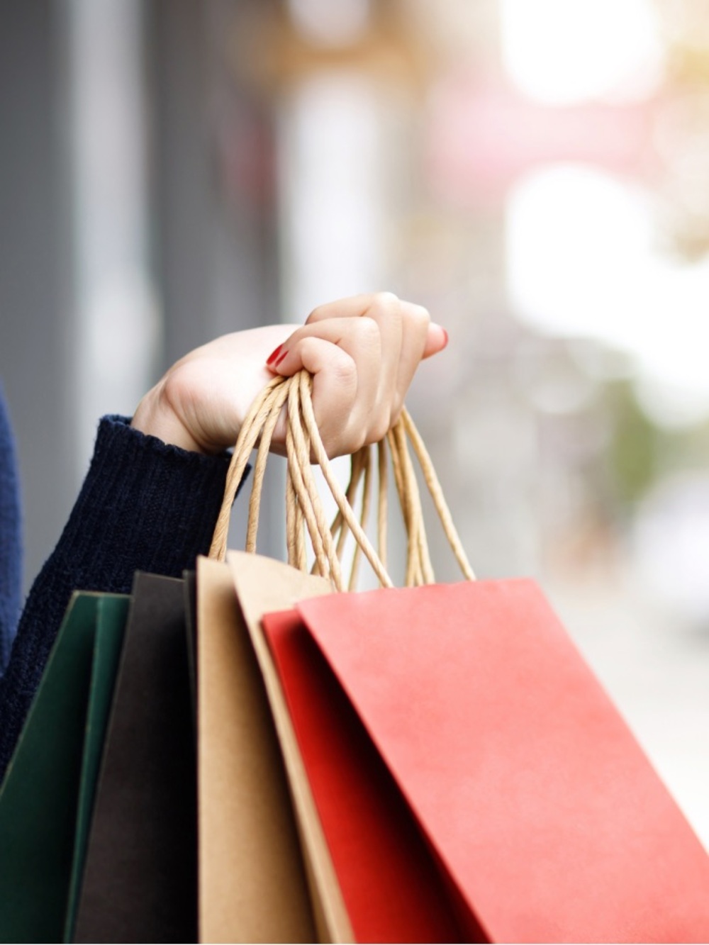 Classic Red Paper Shopping Bag with Twisted Handles